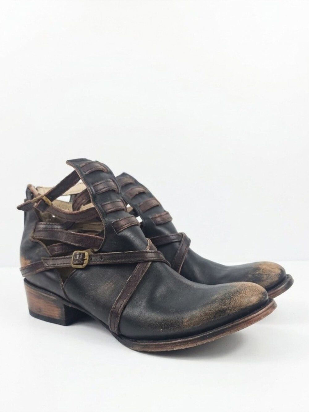 Freebird By Steven Stair Distressed Leather Women's Ankle Boots Size 10